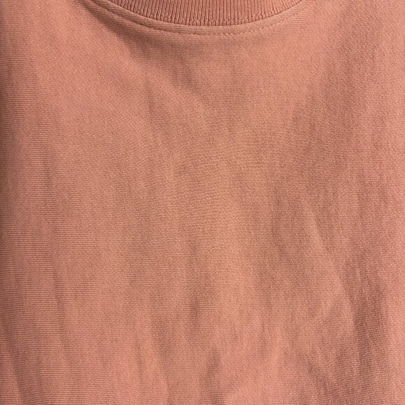 All Saints XS Coral Pink Long Sleeve Crop Raw Hem Crew Neck Sweater Navarre - Picture 4 of 11